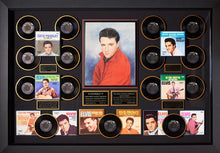 Load image into Gallery viewer, Elvis Presley Signed Painting with 15 Top Hits Vinyl 45s and Sleeves