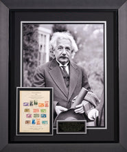 Load image into Gallery viewer, Albert Einstein with JSA authenticated Autographed Gimbels Intellectuals Stamp Display