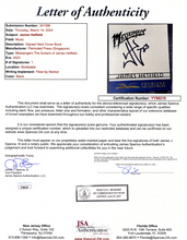 Load image into Gallery viewer, Metallica with Iron Cross Guitar and Authenticated Signatures on Magazine Cover