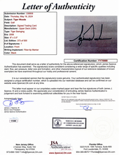 Load image into Gallery viewer, Tiger Woods Masters Flag and JSA Authenticated Signature 33" x 40" x 2.5"