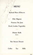 Load image into Gallery viewer, Marilyn Monroe Red Dress Chanel No 5 Photo with a JSA Authenticated Signed Menu