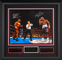 Load image into Gallery viewer, The Bite Fight color photo with JSA authenticated signatures by Mike Tyson and Evader Holyfield