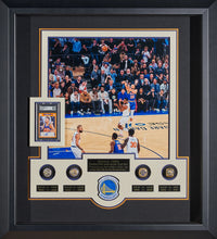Load image into Gallery viewer, Signed Stephen Curry Card With NBA Replica Championship Rings