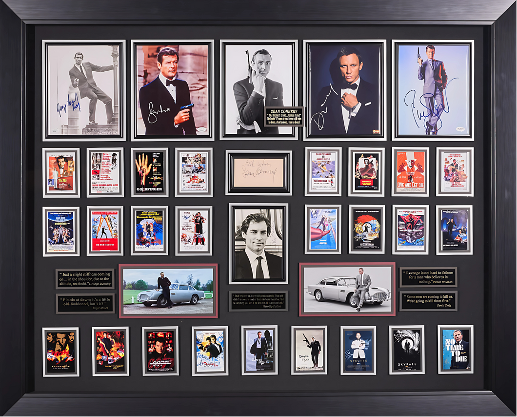 James Bond Collection with Authenticated Signatures of Six Bond Actors