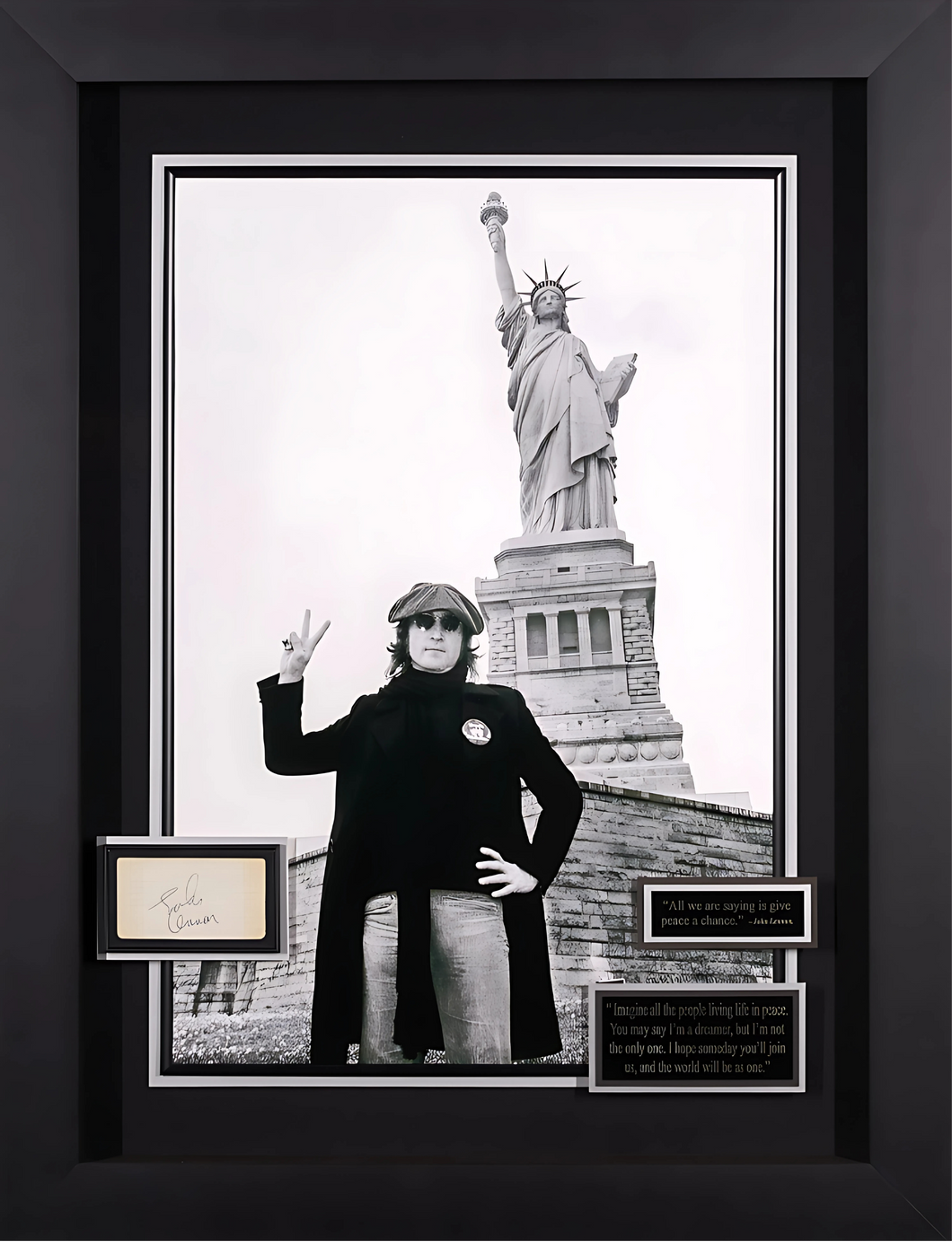John Lennon with JSA Authenticated Signature in NYC Statue of Liberty