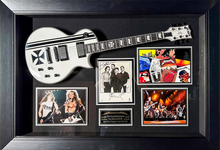 Load image into Gallery viewer, Metallica with Guitar and JSA Authenticated Multi-Signed B&amp;W Photo
