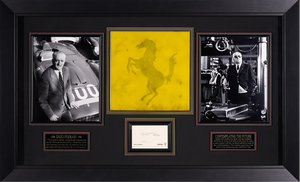 Enzo Ferrari Authenticated Signature and Tile from his office