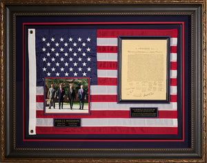 Four Consecutive USA Presidents 1977-1993 with a USA Flag