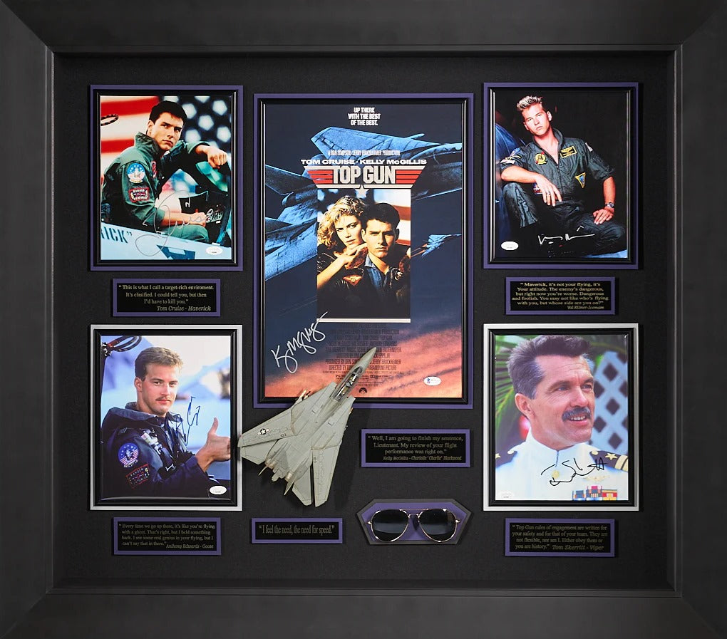 Top Gun with Five Authenticated Signatures, Model F4 Plane and Aviator Sunglasses