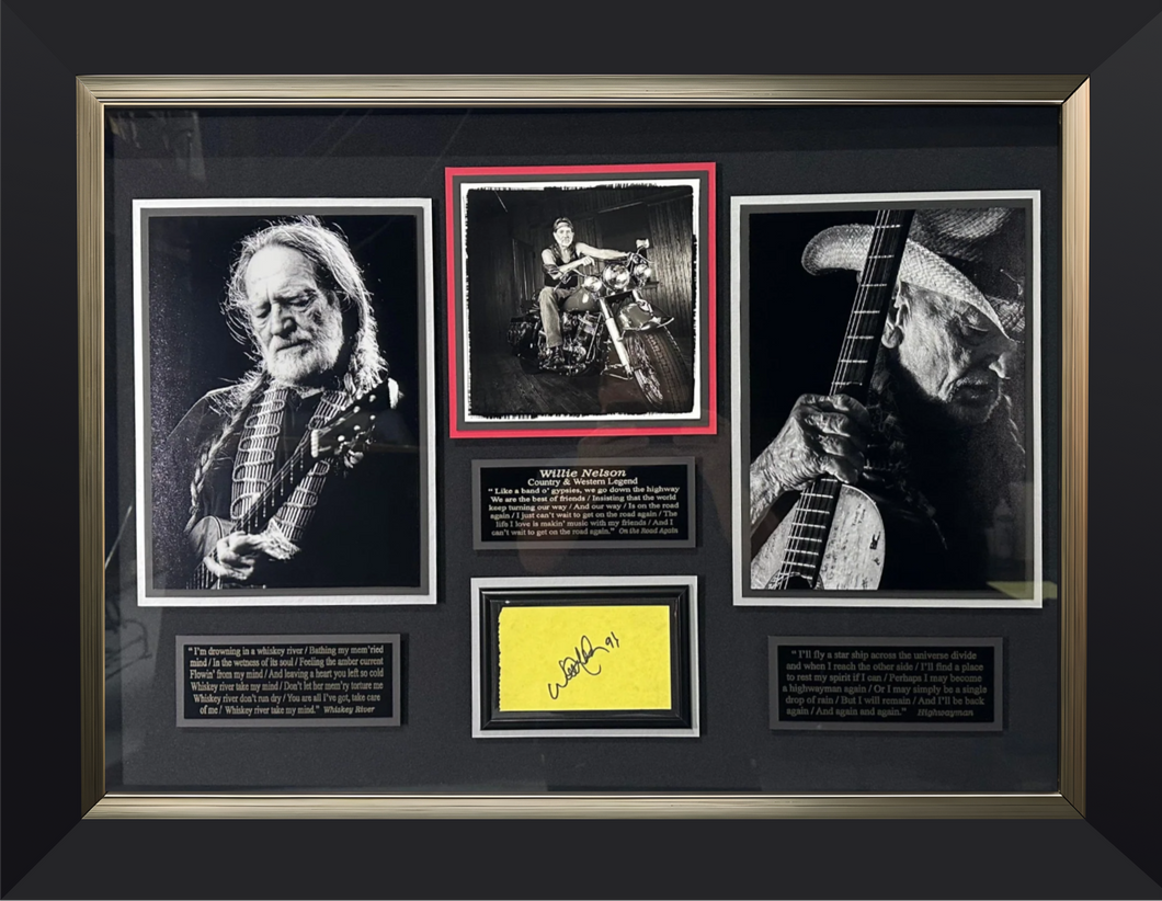 Willie Nelson with JSA Authenticated Signed B&W Photo