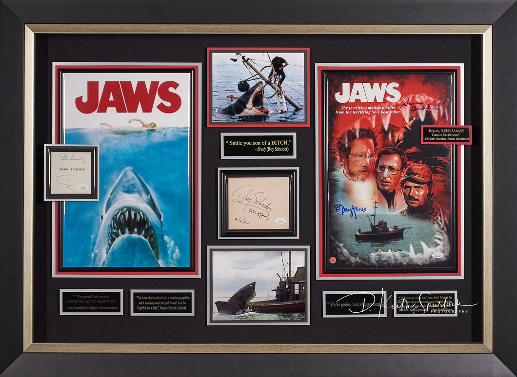 Jaws Movie Poster with Authenticated Signatures from Cast