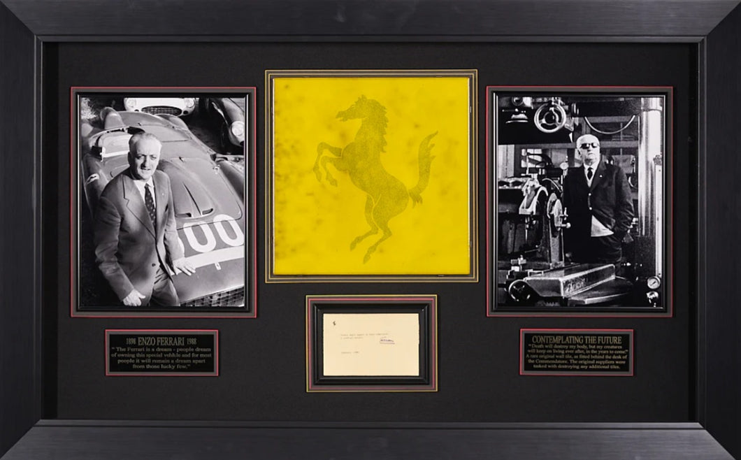 Enzo Ferrari with Office Tile and JSA Authenticated Signature