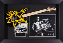 Load image into Gallery viewer, Van Halen Signed Photo and Replica Bumble Bee Guitar - JSA Authenticated

