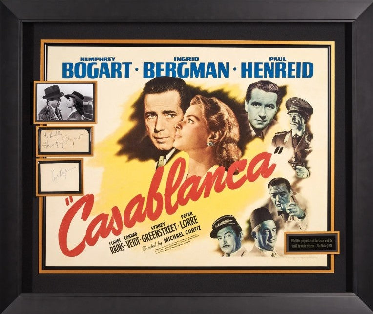 Casablanca Movie Poster with authenticated signatures from Bogart and Berman