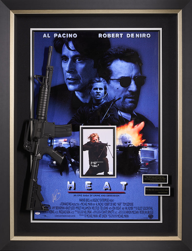 Heat Movie Poster and Color photo, both Signed and authenticated. Val Kilmer and Al Pacino