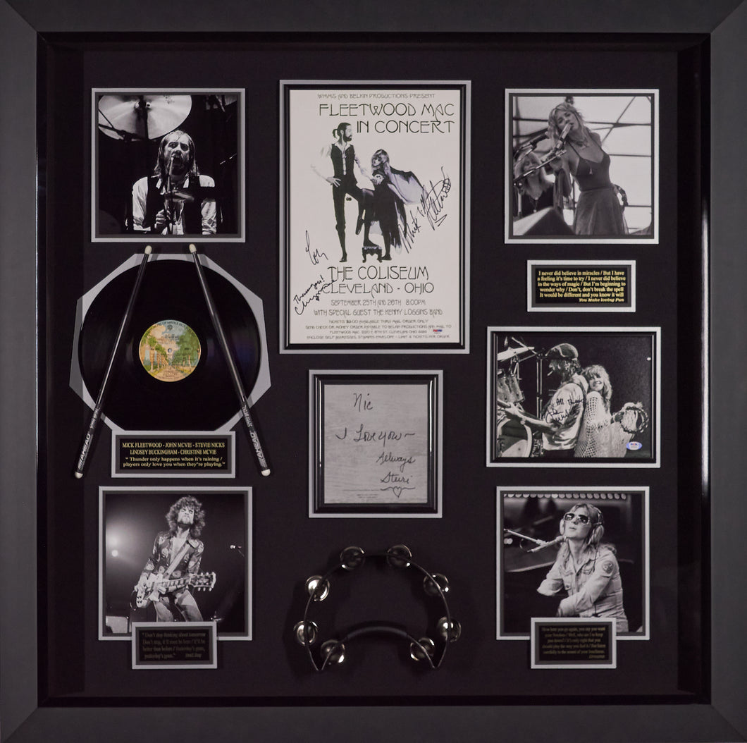 Fleetwood Mac with authenticated signatures from the band members on album cover and photo