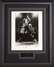 Load image into Gallery viewer, Jimmy Page Performing with Led Zepellin in Madison Square Gardens in 1975 B&amp;W Giclée Signed

