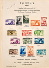 Load image into Gallery viewer, Albert Einstein with JSA authenticated Autographed Gimbels Intellectuals Stamp Display
