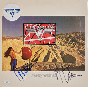 Van Halen Replica Guitar with Authenticated Signed Album Cover with Signatures of the Band Members
