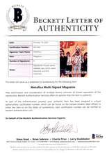 Load image into Gallery viewer, Metallica with Iron Cross Guitar and Authenticated Signatures on Magazine Cover
