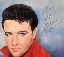 Load image into Gallery viewer, Elvis Presley Signed Painting with 15 Top Hits Vinyl 45s and Sleeves
