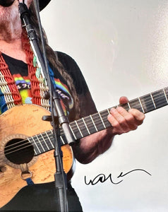Willie Nelson with Signature on American Flag