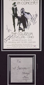 Fleetwood Mac with authenticated signatures from the band members on album cover and photo