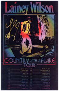 Lainey Wilson JSA Authenticated Signed, "Country with a Flare Tour" Poster.