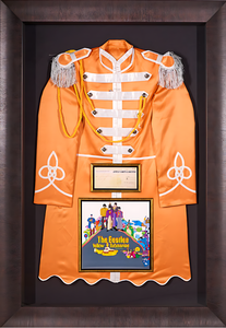 The Beatles Set of Four with Jackets from Sgt Pepper's Album Cover and Authenticated Signed Check