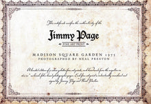 Load image into Gallery viewer, Jimmy Page Performing with Led Zepellin in Madison Square Gardens in 1975 B&amp;W Giclée Signed
