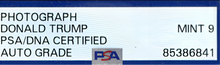 Load image into Gallery viewer, Encased Mint 9 PSA Certified Early Signature of President Trump
