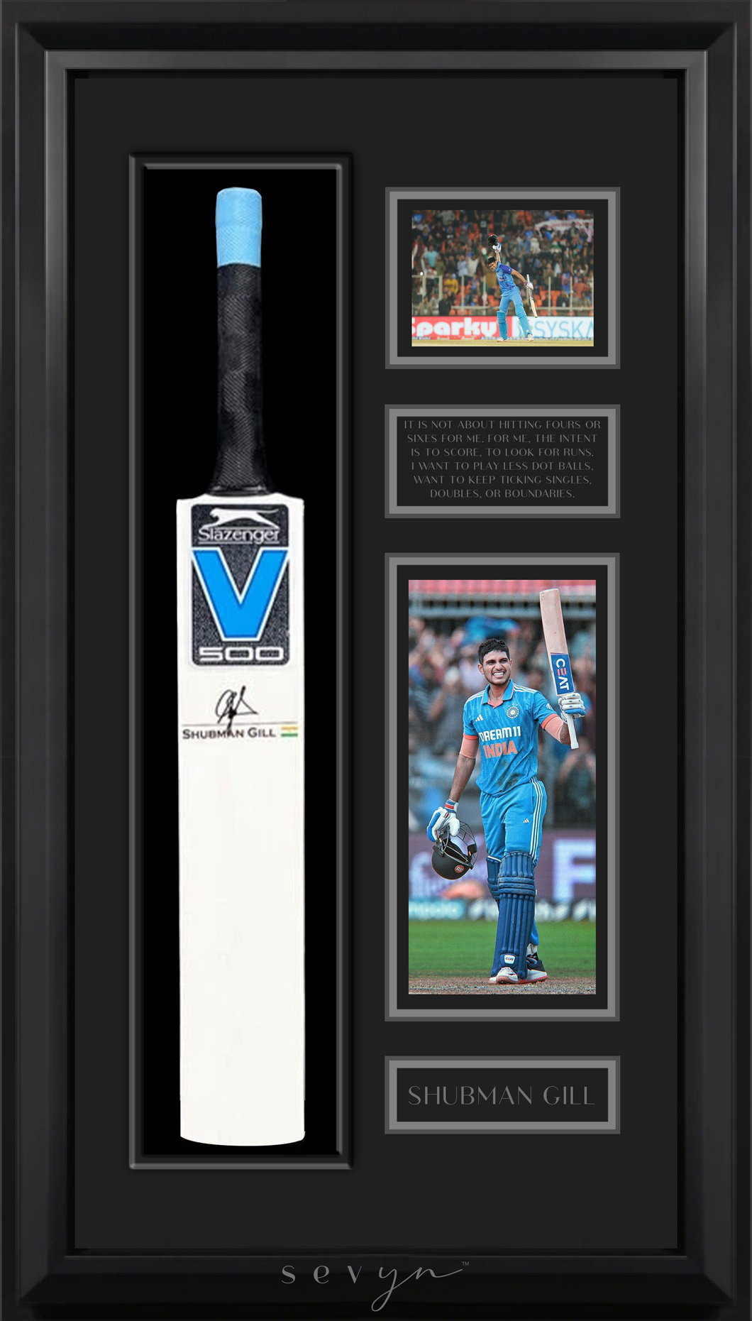 SHUBMAN GILL SIGNED BAT