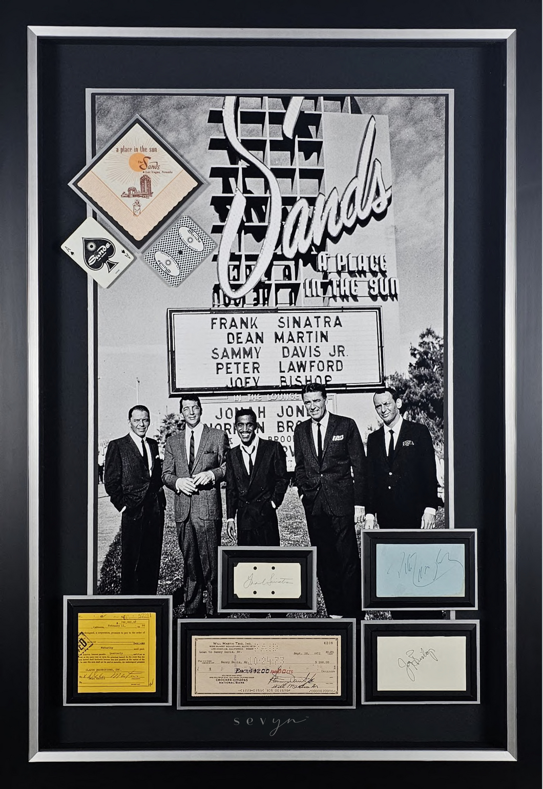 The Rat Pack Signed Collectors Display – Sands Casino, 1960