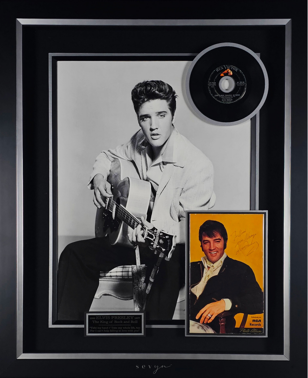 Elvis Presley Signed RCA Records Album Cover with Vintage Vinyl