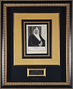 King Faisal of Saudi Arabia Hand-Signed Vintage Royal Portrait