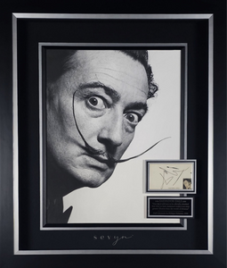 Salvador Dalí Vintage Signature with Iconic Portrait