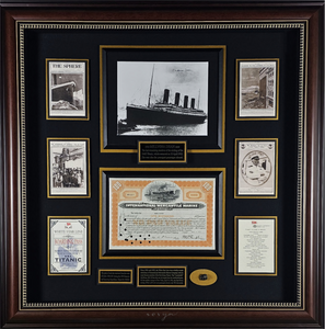 Titanic Photograph with Authentic Coal & Stock Certificate