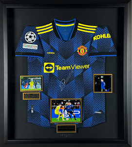 Cristiano Ronaldo Signed No.7 UCL Match-Issued Jersey – Man United Victory Display