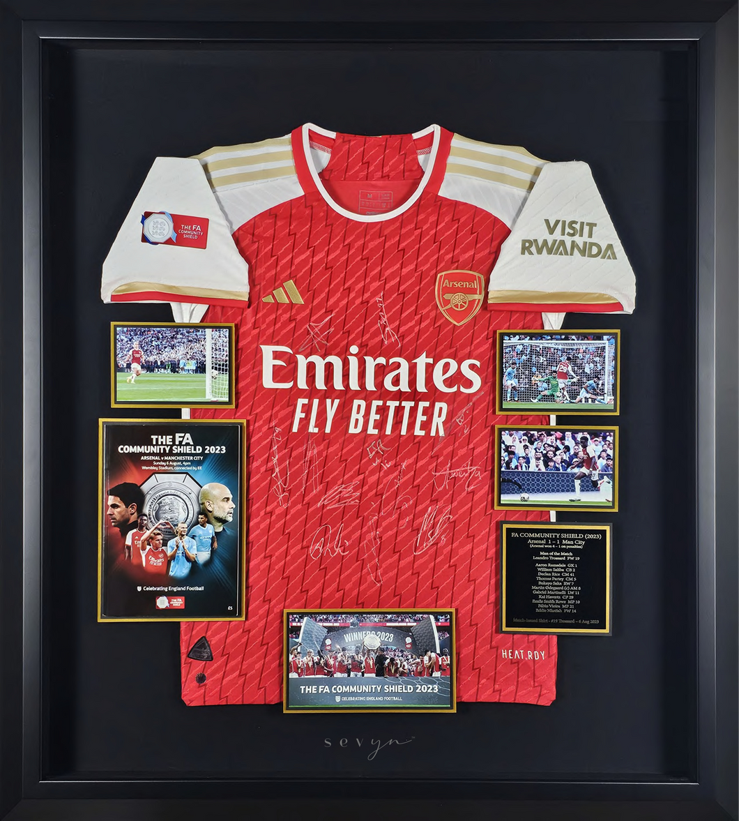 Leandro Trossard Signed 2023 FA Community Shield Jersey – Arsenal Champions Display