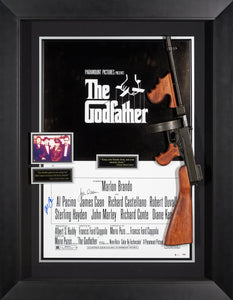 The Godfather Movie poster signed by Al Pacino and James Caan