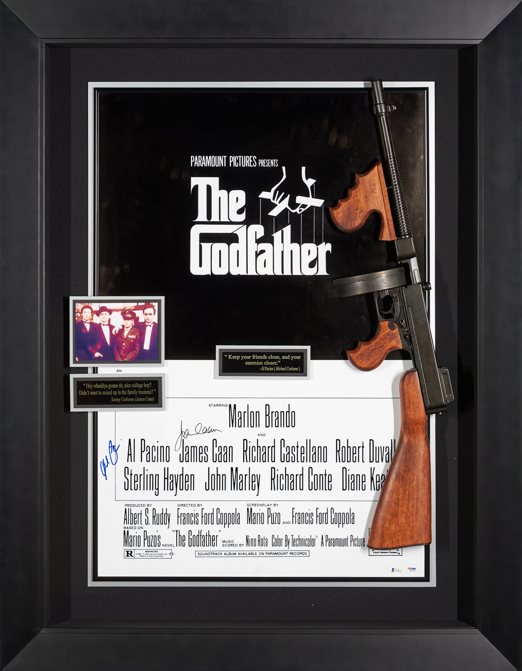 The Godfather Movie poster signed by Al Pacino and James Caan