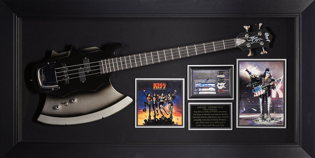 Gene Simmons JSA Authenticated Signature and replica Axe Base