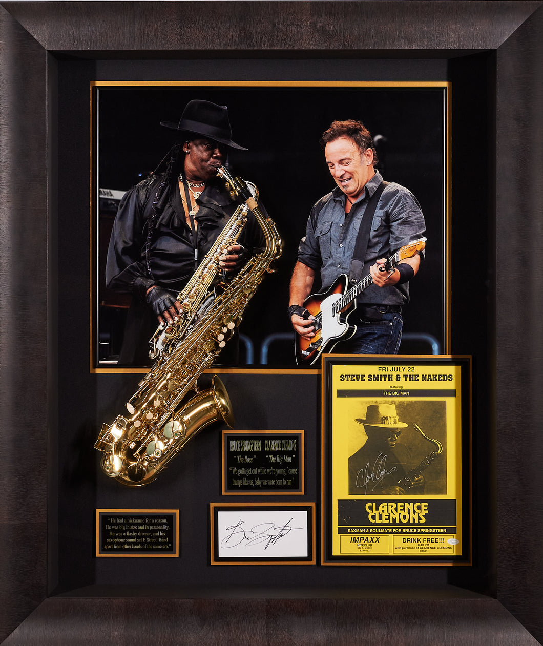 Bruce Springsteen and Big Man Clarence Clemmons with Authenticated Signatures