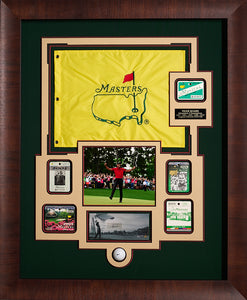 Tiger Woods Masters Flag and JSA Authenticated Signature 33" x 40" x 2.5"