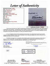 Load image into Gallery viewer, Enzo Ferrari with Signed post card and tile from his office wall. Both Authenticated
