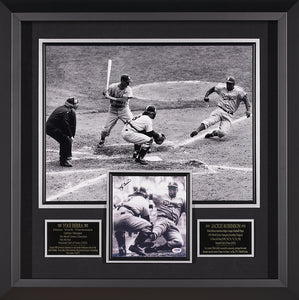 Yogi Berra PSA Authenticated signed Photo showing Yogi Striking out Jackie Robinson