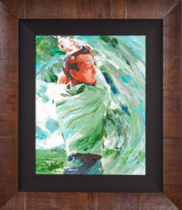 King of Swing Arnold Palmer Original Painting Signed by Petruccio and JSA Authenticated