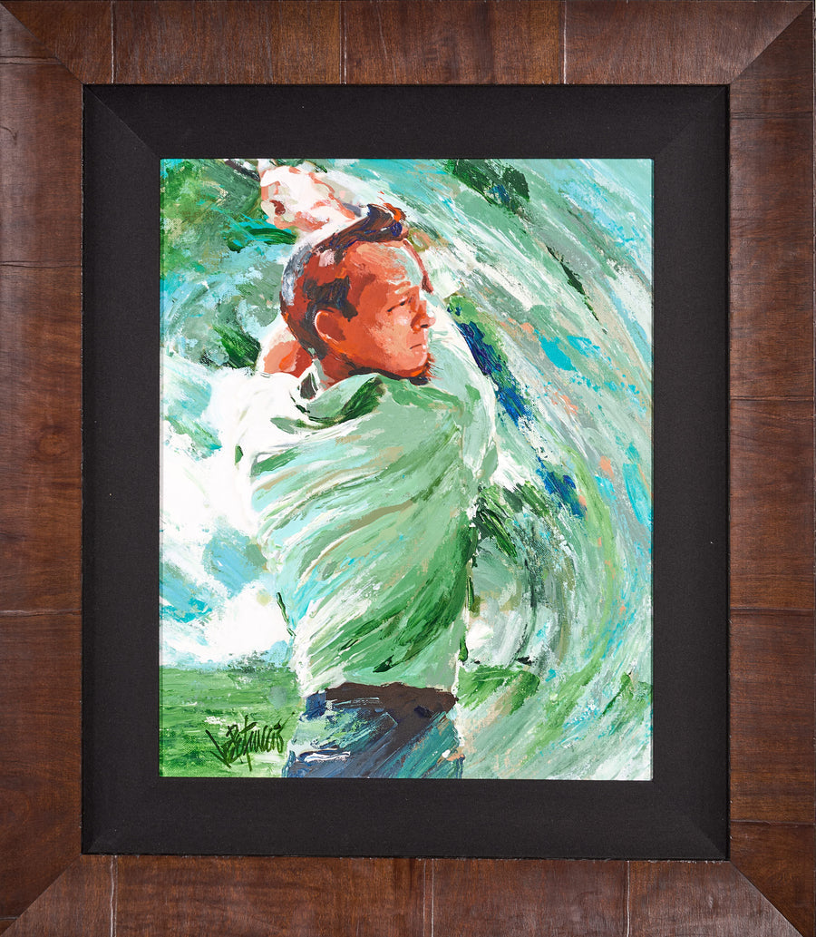 King of Swing Arnold Palmer Original Painting Signed by Petruccio and JSA Authenticated