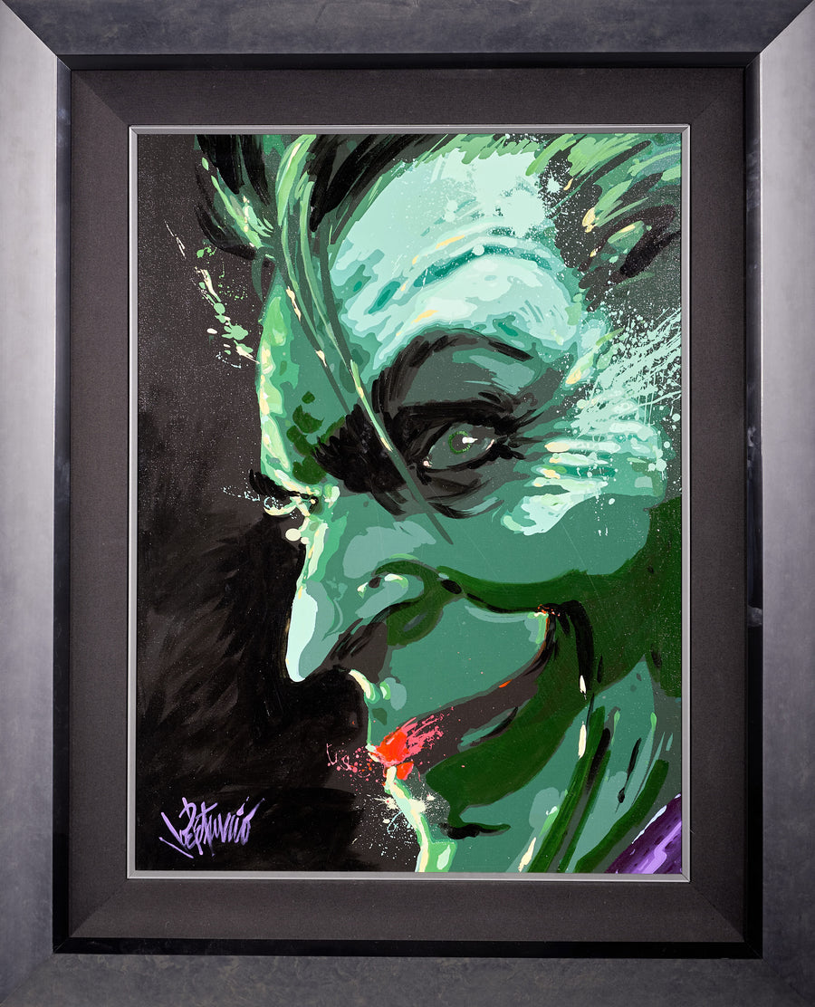 The Joker Original Painting Signed by Artist Joe Petruccio