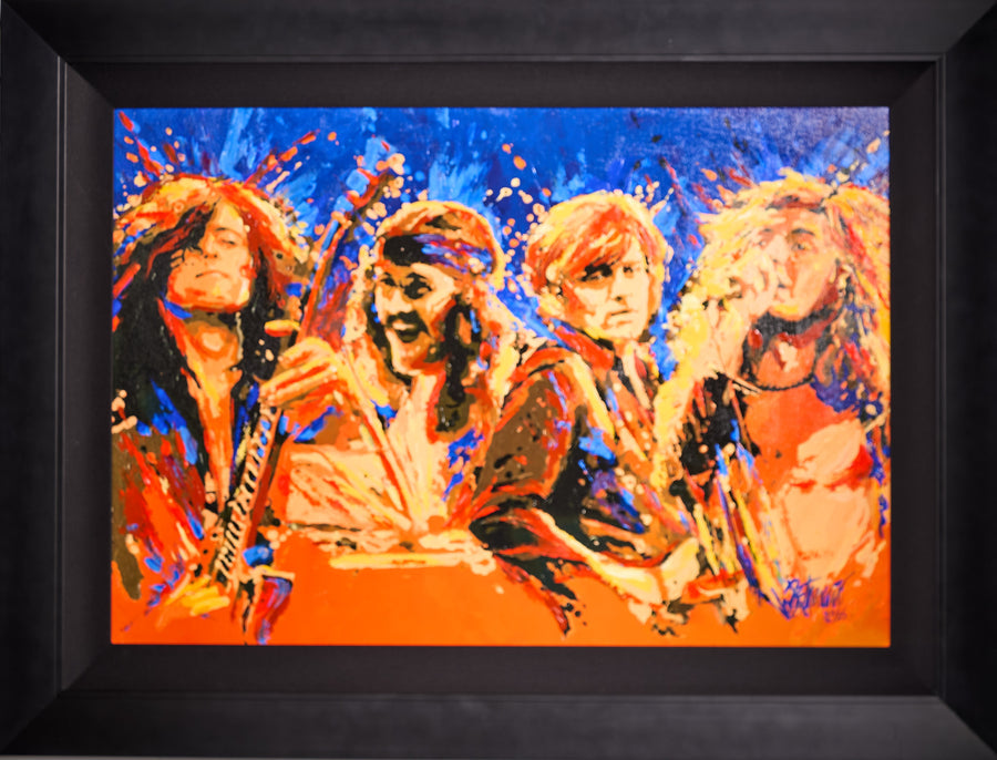 Led Zeppelin Original Painting signed by artist Joe Petruccio and SA Authenticated